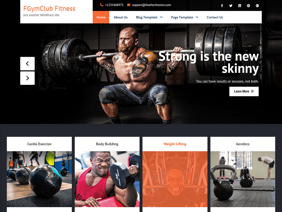 FGymClub Fitness Preview Wordpress Theme - Rating, Reviews, Preview, Demo & Download