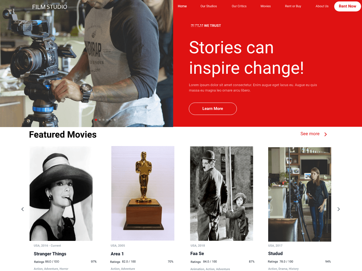Film Studio Preview Wordpress Theme - Rating, Reviews, Preview, Demo & Download