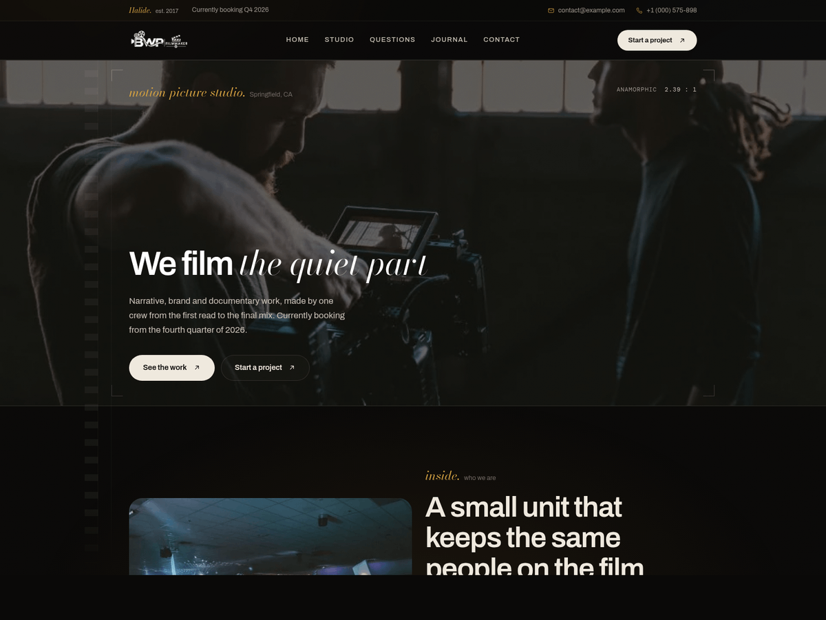 Filmmaker Production Preview Wordpress Theme - Rating, Reviews, Preview, Demo & Download