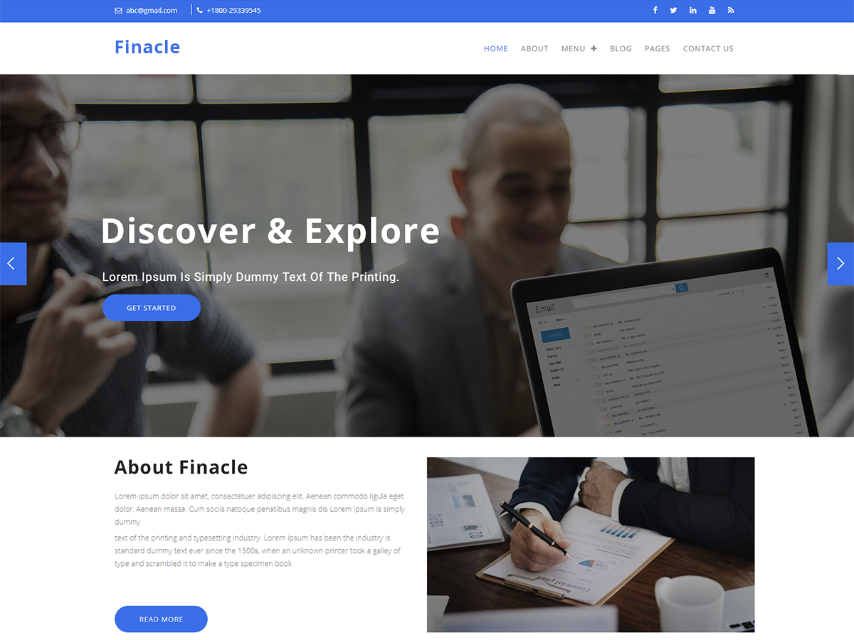 Finacle Preview Wordpress Theme - Rating, Reviews, Preview, Demo & Download