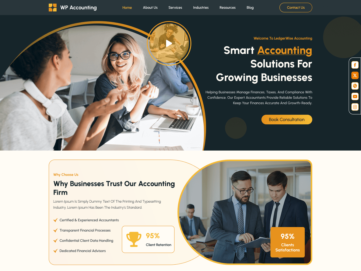 Finance Accountant Preview Wordpress Theme - Rating, Reviews, Preview, Demo & Download
