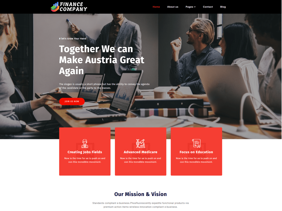 Finance Company Preview Wordpress Theme - Rating, Reviews, Preview, Demo & Download