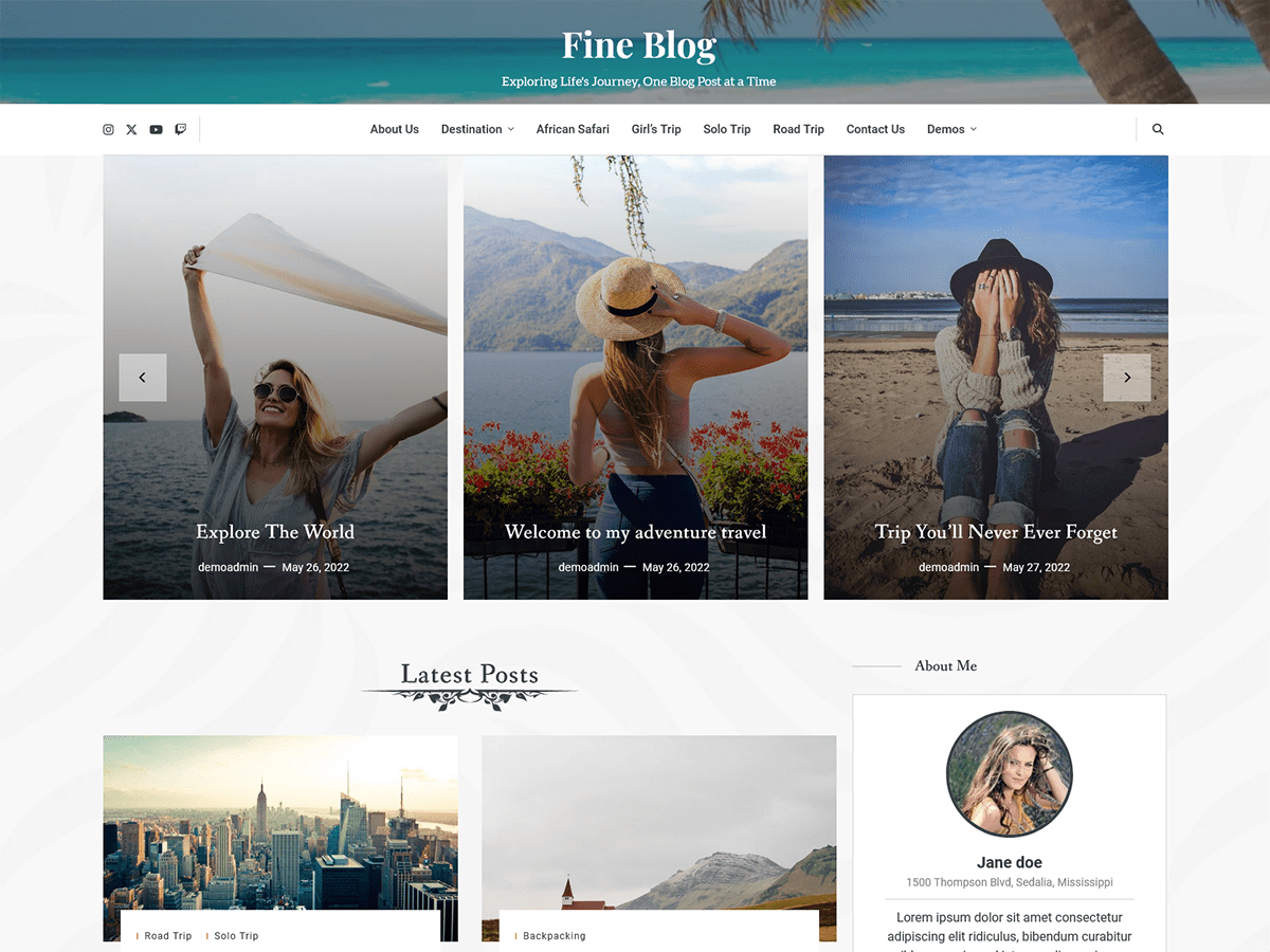 Fine Blog Preview Wordpress Theme - Rating, Reviews, Preview, Demo & Download