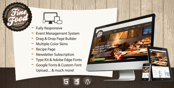 Fine Food Preview Wordpress Theme - Rating, Reviews, Preview, Demo & Download