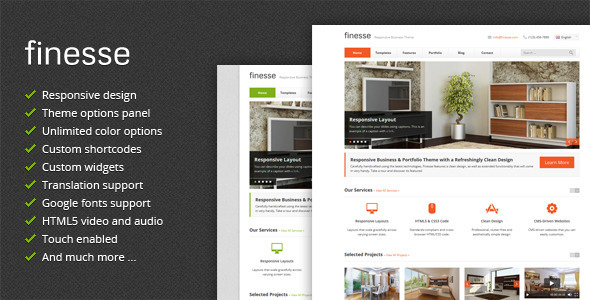 Finesse Preview Wordpress Theme - Rating, Reviews, Preview, Demo & Download