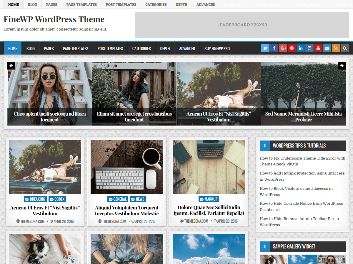 FineWP Preview Wordpress Theme - Rating, Reviews, Preview, Demo & Download