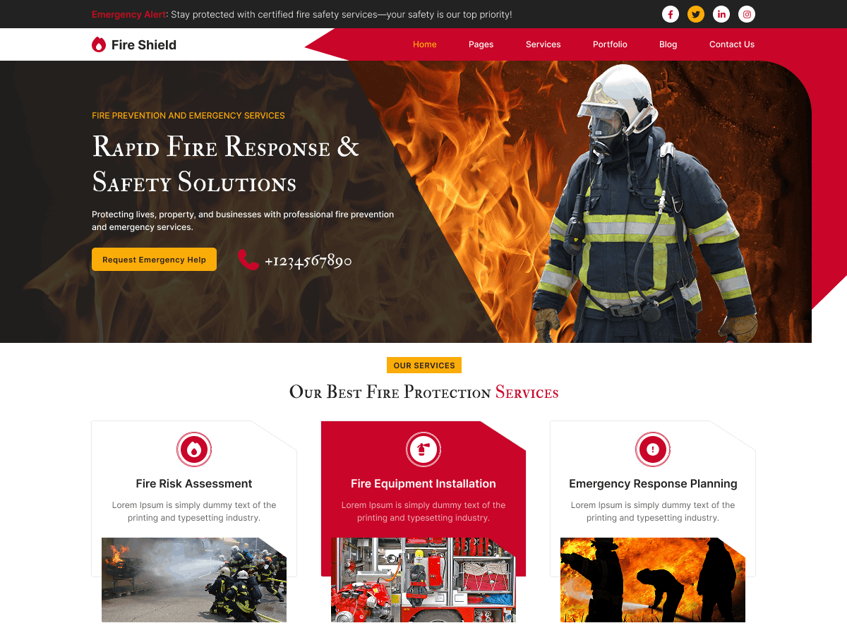 Fire Brigade Preview Wordpress Theme - Rating, Reviews, Preview, Demo & Download