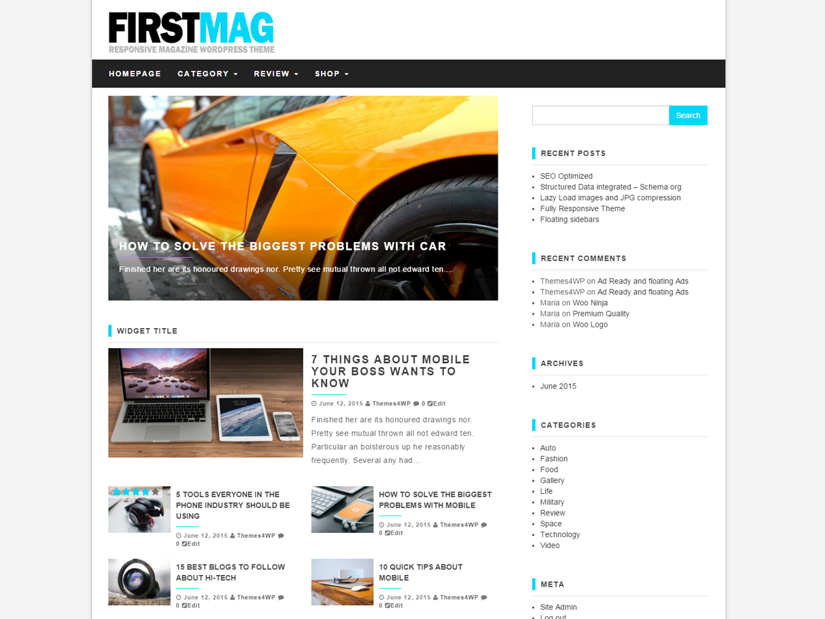 First Mag Preview Wordpress Theme - Rating, Reviews, Preview, Demo & Download