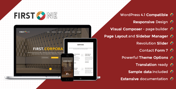 FirstOne Preview Wordpress Theme - Rating, Reviews, Preview, Demo & Download