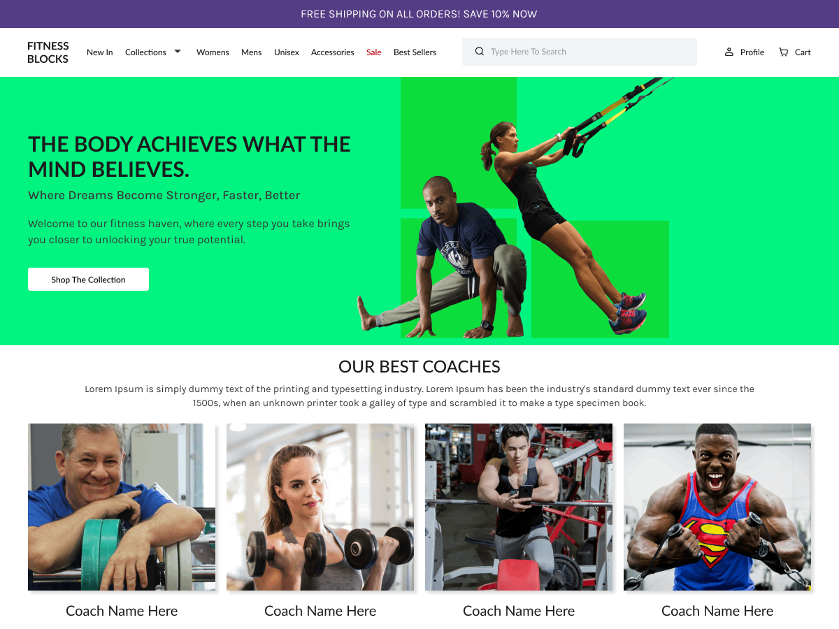 Fitness Blocks Preview Wordpress Theme - Rating, Reviews, Preview, Demo & Download
