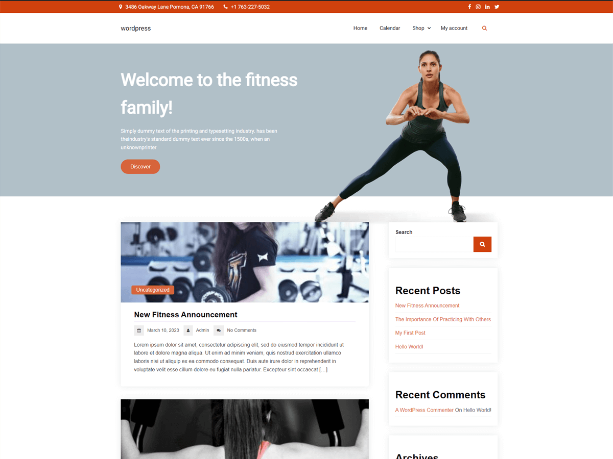 Fitness Blog Preview Wordpress Theme - Rating, Reviews, Preview, Demo & Download