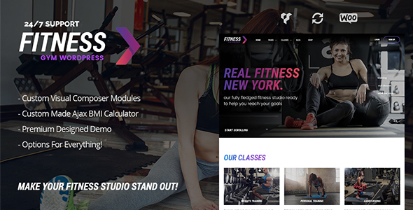 Fitness Gym Preview Wordpress Theme - Rating, Reviews, Preview, Demo & Download
