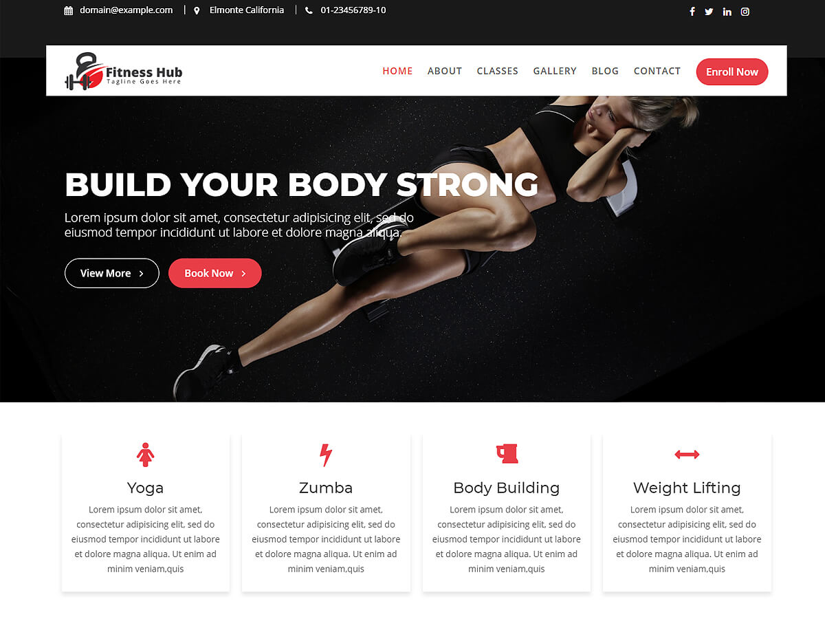 Fitness Hub Preview Wordpress Theme - Rating, Reviews, Preview, Demo & Download