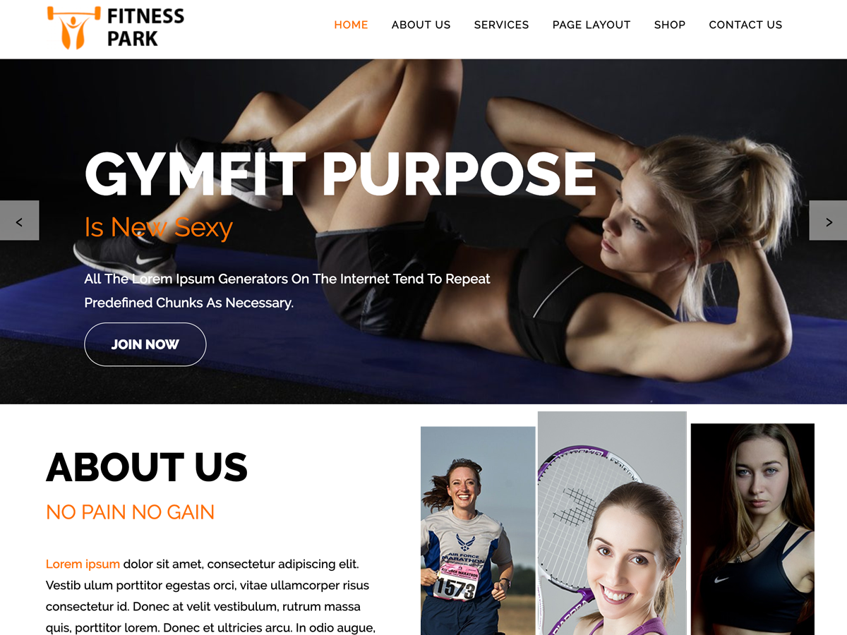 Fitness Park Preview Wordpress Theme - Rating, Reviews, Preview, Demo & Download