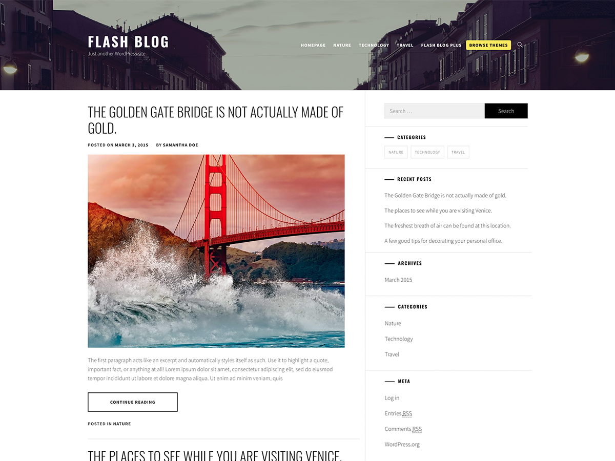 Flash Blog Preview Wordpress Theme - Rating, Reviews, Preview, Demo & Download
