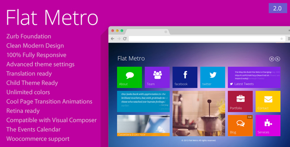 Flat Metro Preview Wordpress Theme - Rating, Reviews, Preview, Demo & Download