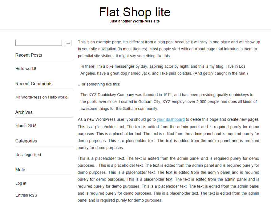 Flat Shop Preview Wordpress Theme - Rating, Reviews, Preview, Demo & Download