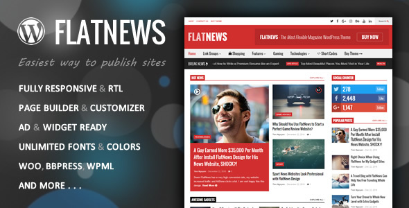 FlatNews Preview Wordpress Theme - Rating, Reviews, Preview, Demo & Download