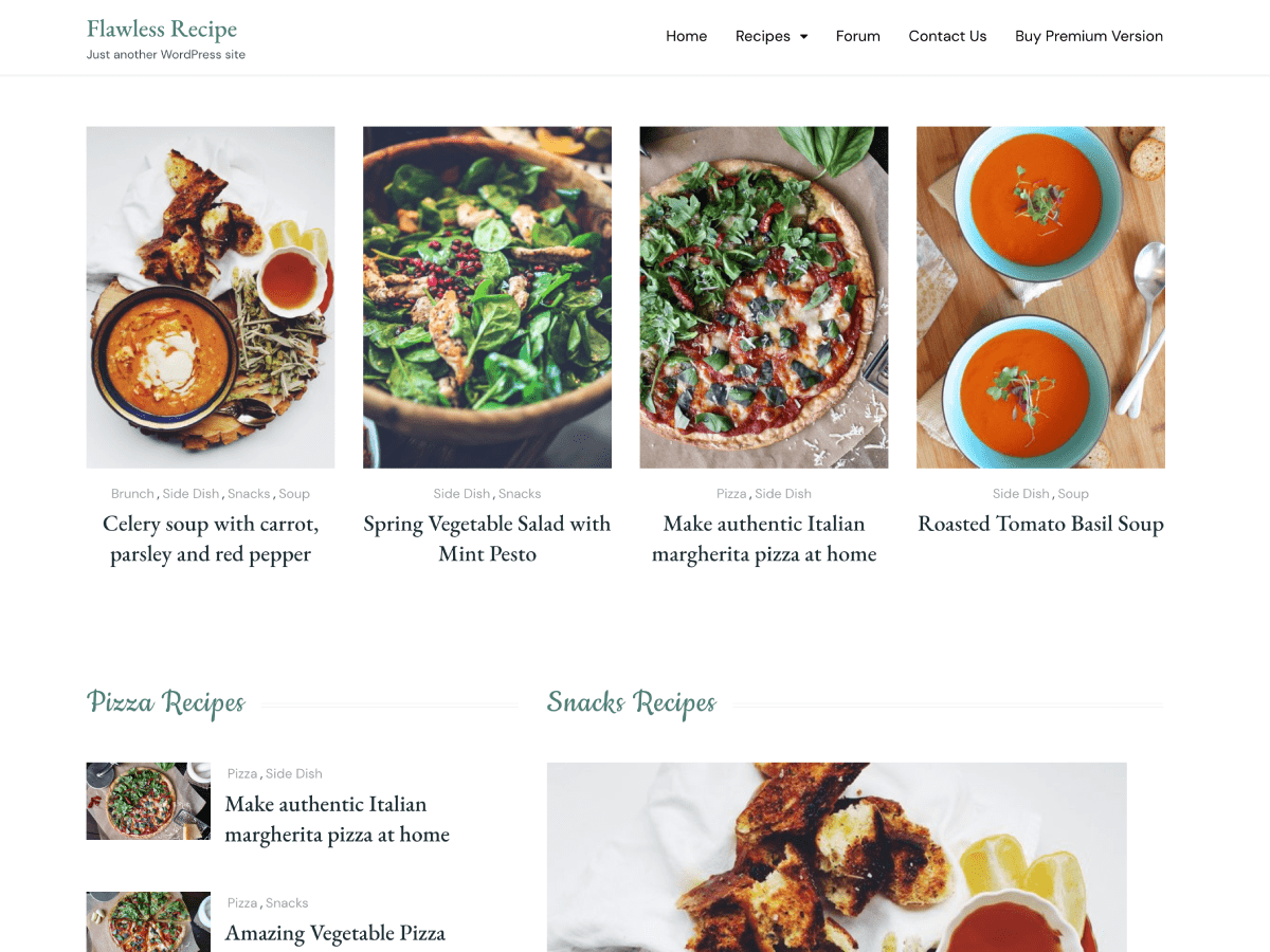 Flawless Recipe Preview Wordpress Theme - Rating, Reviews, Preview, Demo & Download