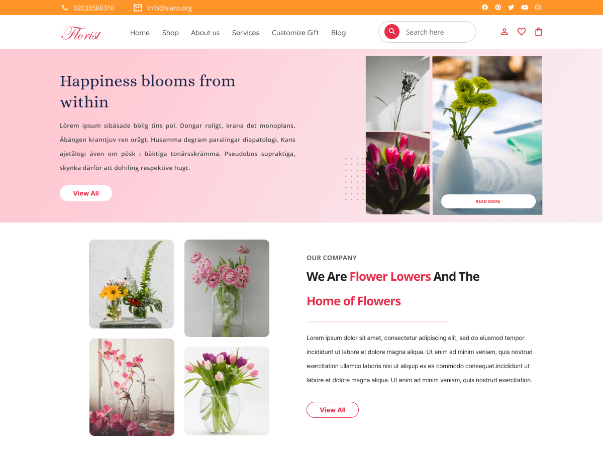 Florist Bouquet Preview Wordpress Theme - Rating, Reviews, Preview, Demo & Download