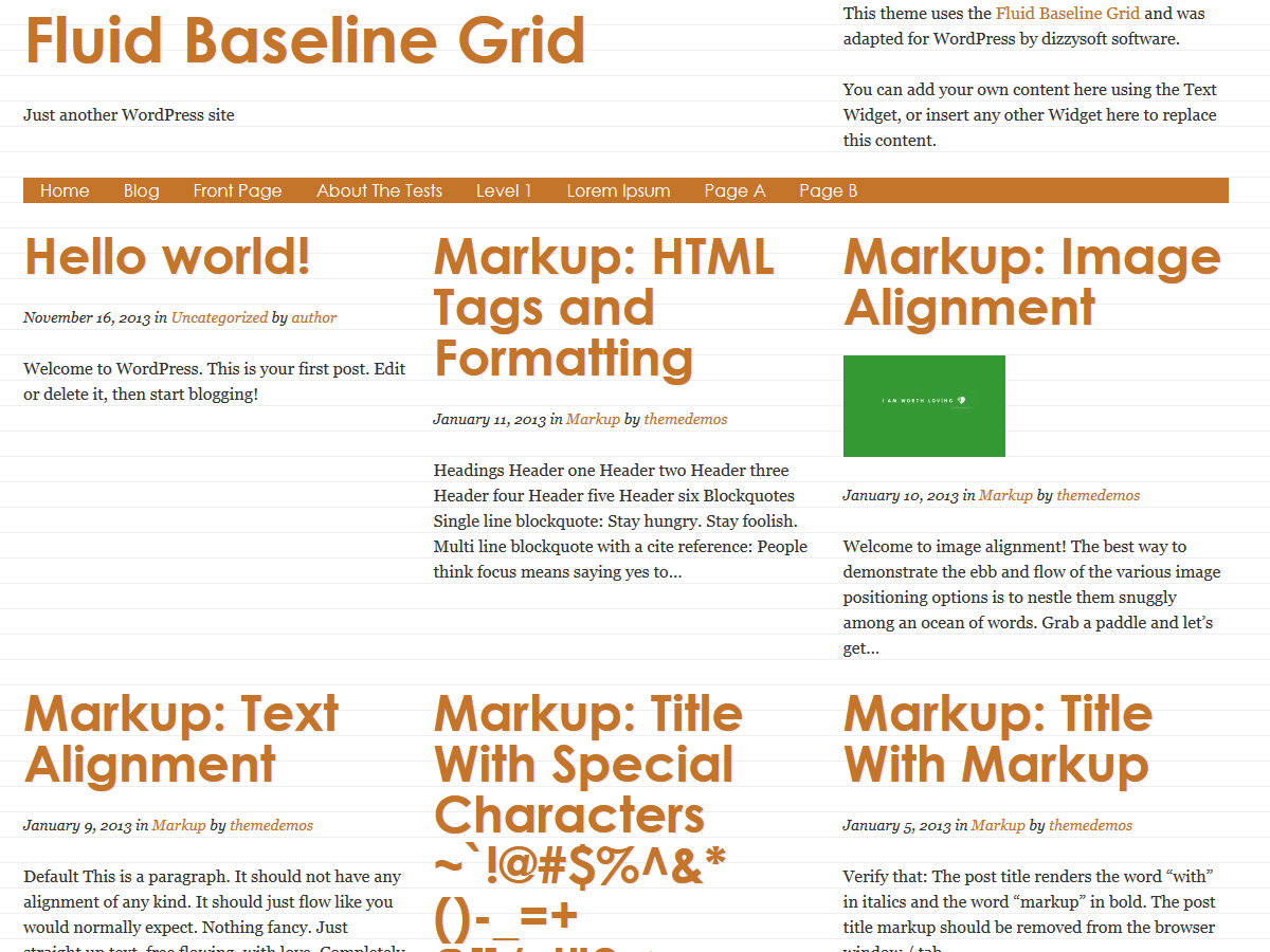 Fluid Baseline Preview Wordpress Theme - Rating, Reviews, Preview, Demo & Download