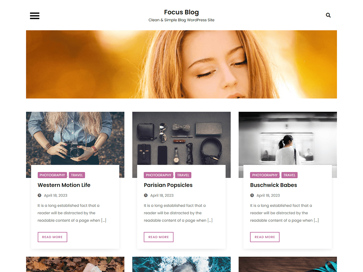 Focus Blog Preview Wordpress Theme - Rating, Reviews, Preview, Demo & Download