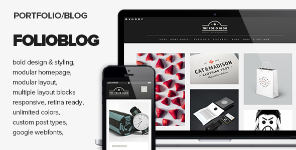 FolioBlog Preview Wordpress Theme - Rating, Reviews, Preview, Demo & Download