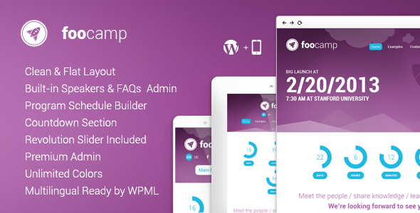 FooCamp Preview Wordpress Theme - Rating, Reviews, Preview, Demo & Download