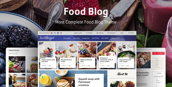 Food Blog Preview Wordpress Theme - Rating, Reviews, Preview, Demo & Download