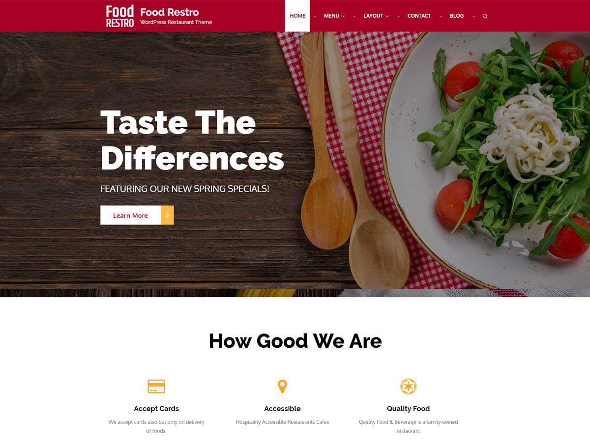 Food Restro Preview Wordpress Theme - Rating, Reviews, Preview, Demo & Download