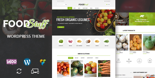 Food Stuff Preview Wordpress Theme - Rating, Reviews, Preview, Demo & Download