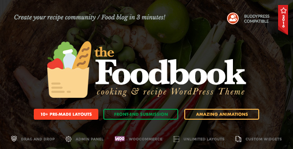 Foodbook Preview Wordpress Theme - Rating, Reviews, Preview, Demo & Download