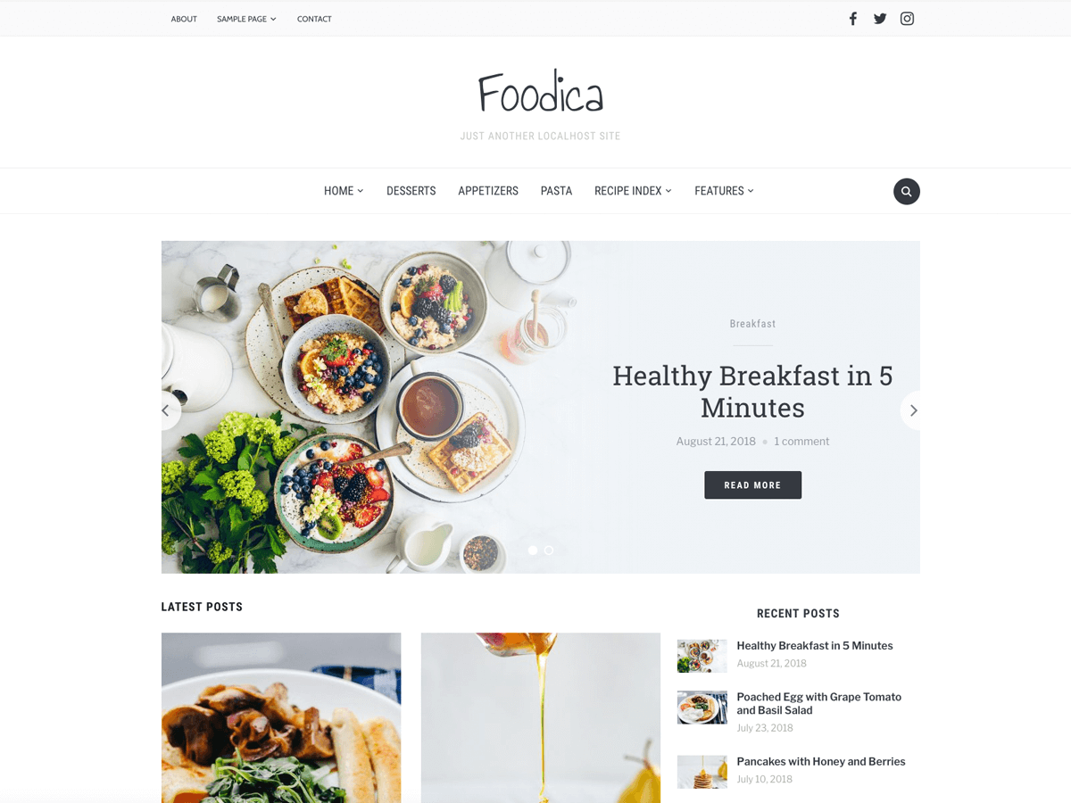 Foodica Preview Wordpress Theme - Rating, Reviews, Preview, Demo & Download