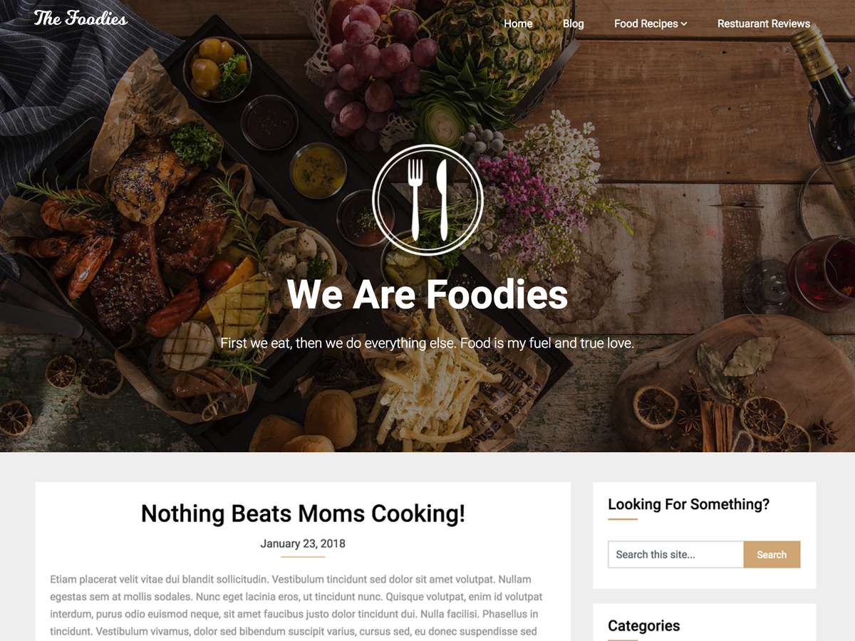 Foodie Blog Preview Wordpress Theme - Rating, Reviews, Preview, Demo & Download