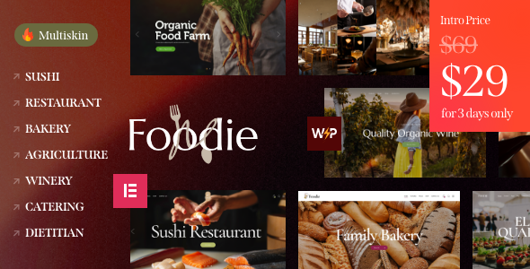Foodie Preview Wordpress Theme - Rating, Reviews, Preview, Demo & Download