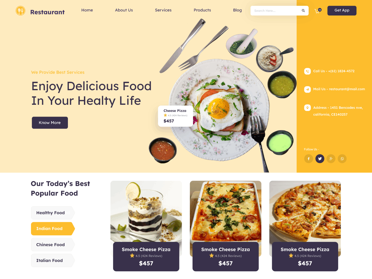 Foodie Restaurant Preview Wordpress Theme - Rating, Reviews, Preview, Demo & Download