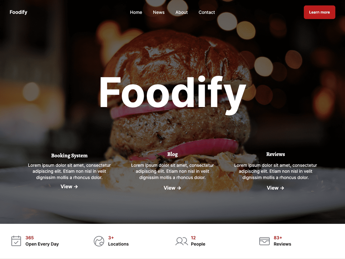 Foodify Preview Wordpress Theme - Rating, Reviews, Preview, Demo & Download