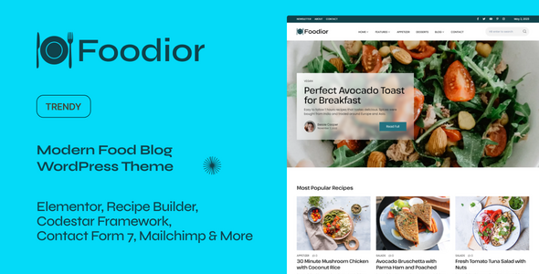 Foodior Preview Wordpress Theme - Rating, Reviews, Preview, Demo & Download