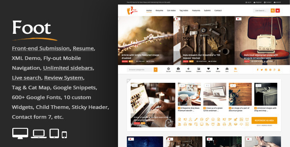 Foot Preview Wordpress Theme - Rating, Reviews, Preview, Demo & Download