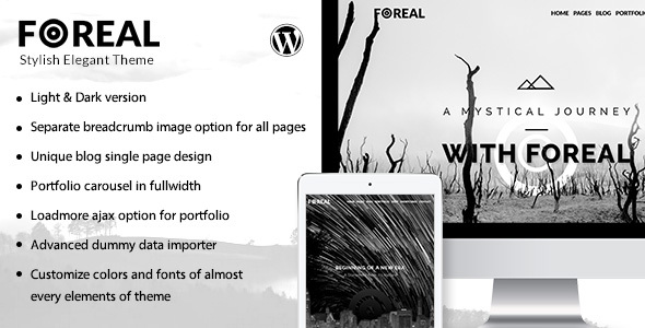 Foreal Preview Wordpress Theme - Rating, Reviews, Preview, Demo & Download