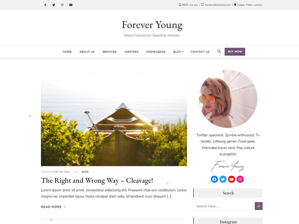 Forever Young Preview Wordpress Theme - Rating, Reviews, Preview, Demo & Download