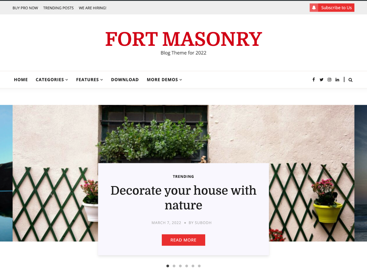 Fort Masonry Preview Wordpress Theme - Rating, Reviews, Preview, Demo & Download