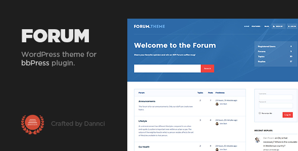 Forum Preview Wordpress Theme - Rating, Reviews, Preview, Demo & Download