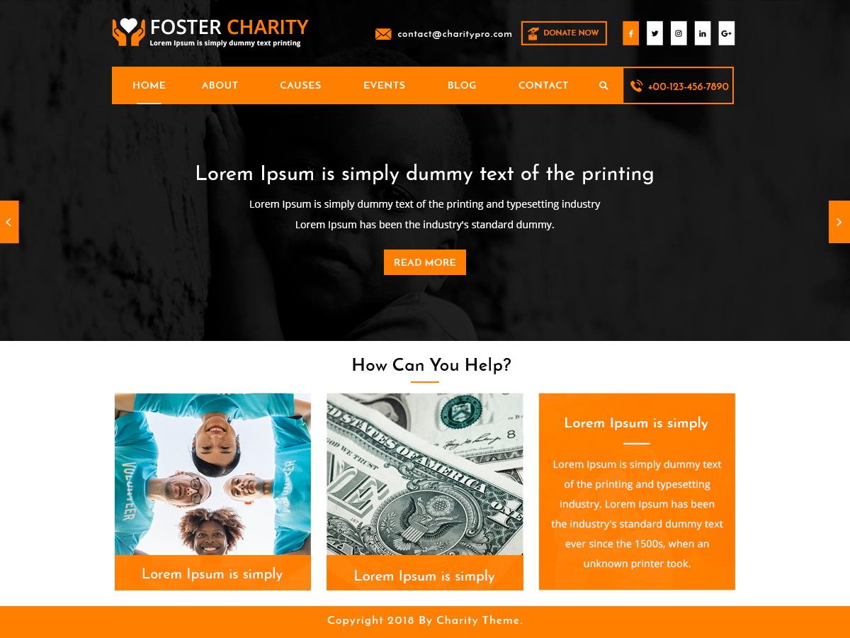 Foster Charity Preview Wordpress Theme - Rating, Reviews, Preview, Demo & Download