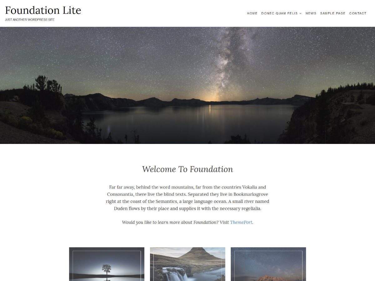 Foundation Lite Preview Wordpress Theme - Rating, Reviews, Preview, Demo & Download