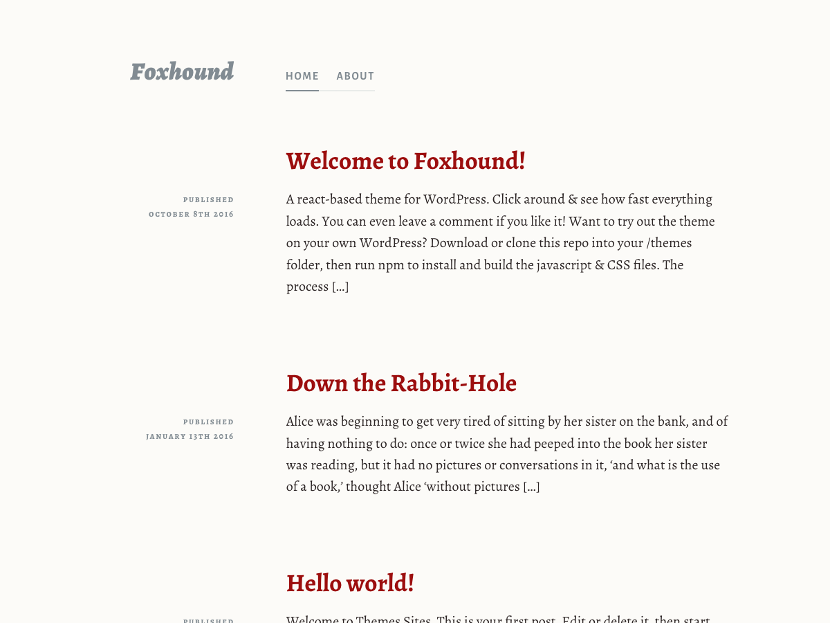 Foxhound Preview Wordpress Theme - Rating, Reviews, Preview, Demo & Download