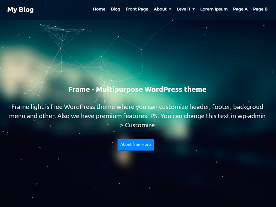 Frame Light Preview Wordpress Theme - Rating, Reviews, Preview, Demo & Download