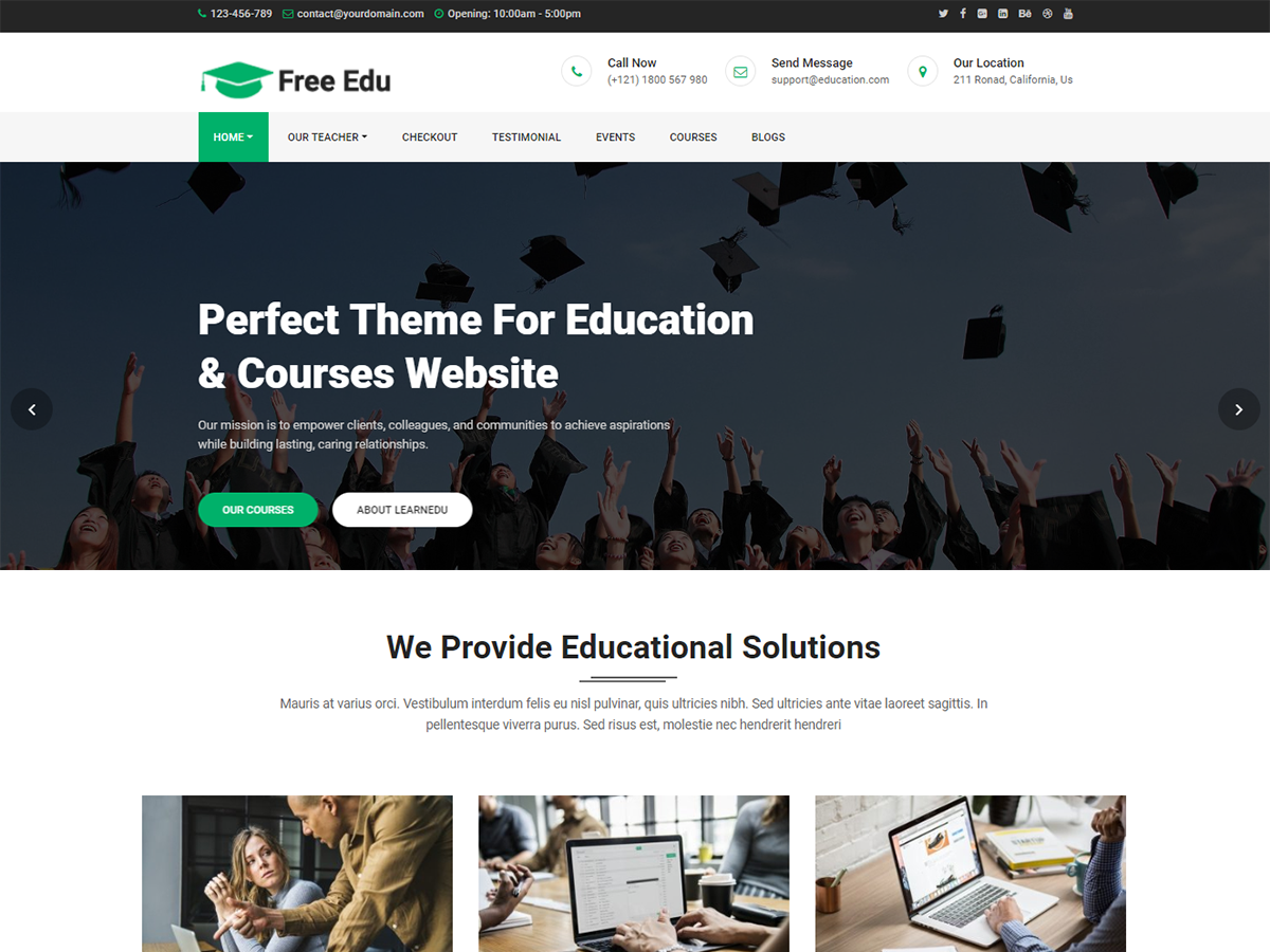 Free Education Preview Wordpress Theme - Rating, Reviews, Preview, Demo & Download