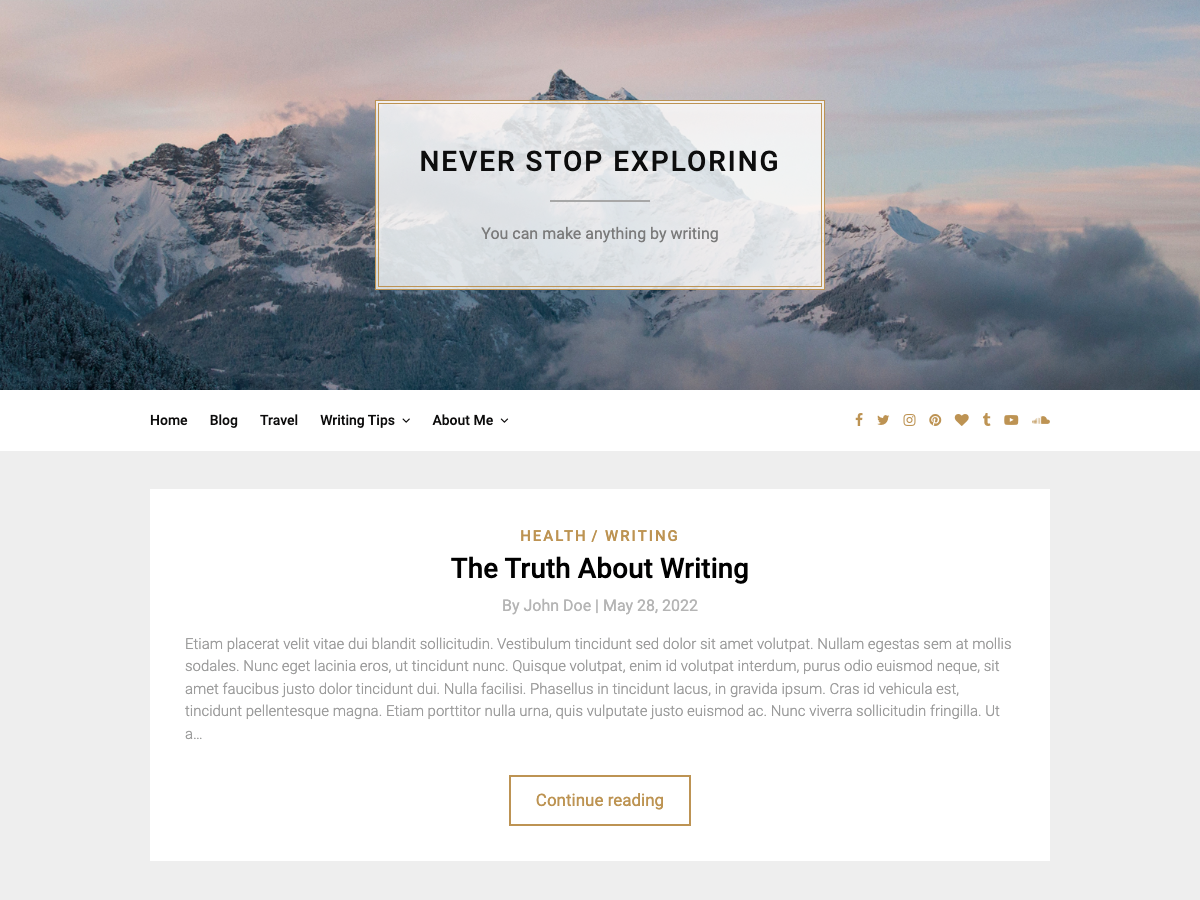 Free Writing Preview Wordpress Theme - Rating, Reviews, Preview, Demo & Download