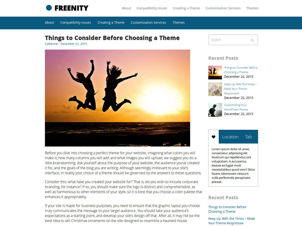 Freenity Preview Wordpress Theme - Rating, Reviews, Preview, Demo & Download